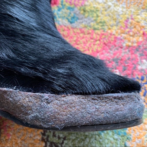 70's Black Goat Fur Yeti Boots 6.5/7 Go-go boots - Picture 14 of 16